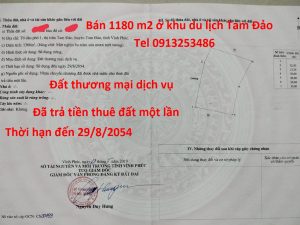 Bán 1180 m2 đất thương mại dịch vụ ở khu du lịch Tam Đảo - Vĩnh Phúc
