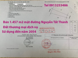 Bán 1457 m2 Nguyễn Tất Thành - Vĩnh Yên - Vĩnh Phúc