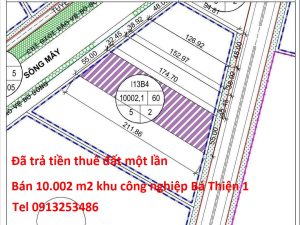Bán 10002 m2 đất khu công nghiệp Bá Thiện 1 - Bình Xuyên - Vĩnh Phúc