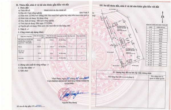 Bán 22748 m2 nahf máy may ở Vĩnh Phúc