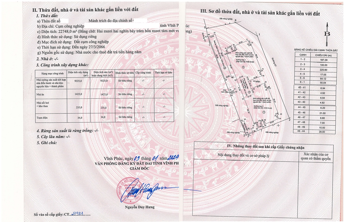 Bán 22748 m2 nahf máy may ở Vĩnh Phúc
