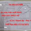 Bán 34452 m2 đât Thanh Ba- Phú Thọ của dự án may mặc xuất khẩu