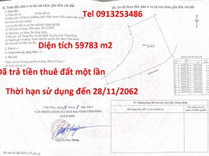 Bán 59783 m2 đất đã trả tiền thuê đất một lần và hơn 35000 nhà xưởng đã có chứng nhận tài sản trên đất