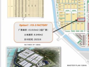 Bán 8640 m2 đất có nhà xưởng 3 tầng diện tích 15015 m2 ở khu công nghiệp Bá Thiện 1