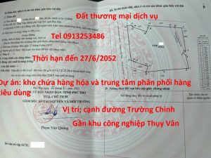 Bán đất thương mại dịch vụ diện tích 6716 m2 ở Việt Trì - Phú Thọ