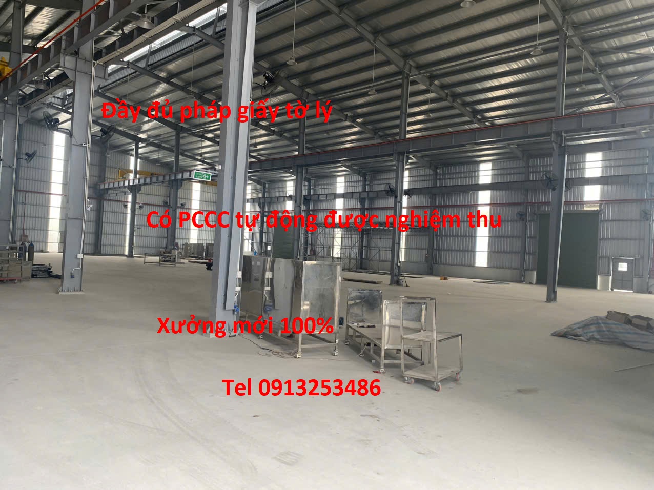 Nhà xưởng có diện tích 2899 m2 đầy đủ PCCC tự động trên lô đất 5000 m2