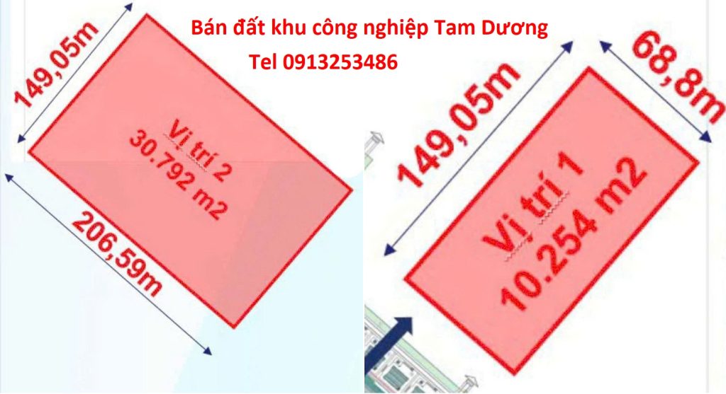 Khu công nghiệp Tam Dương - Vĩnh Phúc có 02 lô đất cần bán