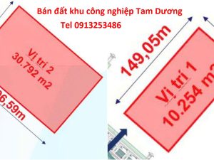 Khu công nghiệp Tam Dương - Vĩnh Phúc có 02 lô đất cần bán
