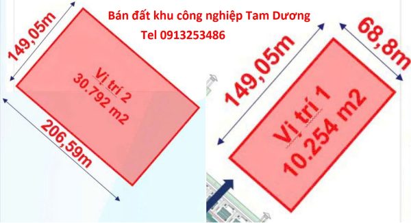 Khu công nghiệp Tam Dương - Vĩnh Phúc có 02 lô đất cần bán