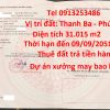Bán dự án may bao bì xuất khẩu ở Thanh Ba - Phú Thọ với diện tích đất 31015 m2