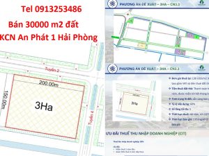 Bán 30000 m2 đất trong khu công nghiệp KCN An Phát 1 Hải Phòng có nhiều ưu đãi