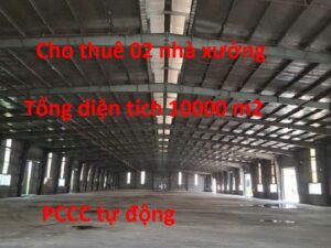 Cho thuê 10000 m2 nhà xưởng ở Bình Xuyên - Vĩnh Phúc (cũ) nay thuộc Tỉnh Phú Thọ; cùng trạm điện 630 KVA; có hệ thông phòng cháy chữa cháy tự động.
