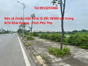 Lô đất 58300 m2 trong khu công nghiệp Khai Quang cần bán ở cạnh đường lớn kết nối từ KCN Khai Quang ra Quốc lộ 2A