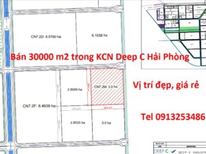 Bán 30000 m2 đất trong khu công nghiệp Deep C Hải Phòng