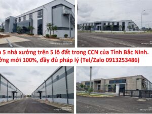 Bán 5 nhà xưởng mới 100% đầy đủ giấy tờ pháp lý trong Cụm công nghiệp Tỉnh Bắc Ninh