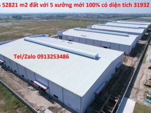 Bán 52821 m2 cùng 05 nhà xưởng mới 100% có diện tích 31932 m2 ở trong khu công nghiệp Tỉnh Bắc Ninh