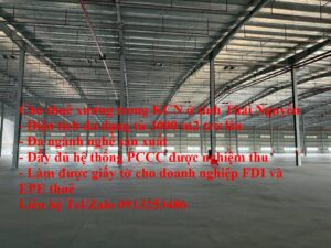 Cho thuê nhà xưởng tại khu công nghiệp của Tỉnh Thái Nguyên