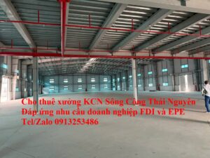 Cho thuê nhà xưởng khu công nghiệp Sông Công Thái Nguyên đáp ứng nhu cầu doanh nghiệp FDI và EPE