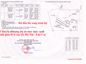 Chuyển nhượng dự án may mặc có tổng diện tích 97000 m2 đã đền bù xong toàn bộ, trong đó 93028 m2 đã được cấp giấy chứng nhận quyền sử dụng đất; phần còn lại 4000 m2 đang làm thủ tục xin cấp Giấy chứng nhận quyền sử dụng đất