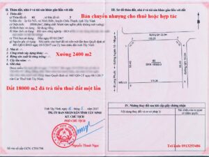 Bán chuyển nhượng cho thuê hoặc tìm đối tác để hợp tác jgong việc khai thác nhà xưởng 2400 m2 trên lô đất 18000 m2 đã trả tiền thuê đất một lần ở trong Cụm công nghiệp của Tây Ninh