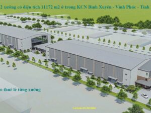Cho thuê 02 nhà xưởng trong khu công nghiệp Bình Xuyên - Vĩnh Phúc - Tỉnh Phú Thọ