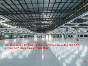 Trong KCN có cho thuê 4700m² kho xưởng nhà xưởng trong khu công nghiệp Bình Xuyên - Vĩnh Phúc - Tỉnh Phú Thọ